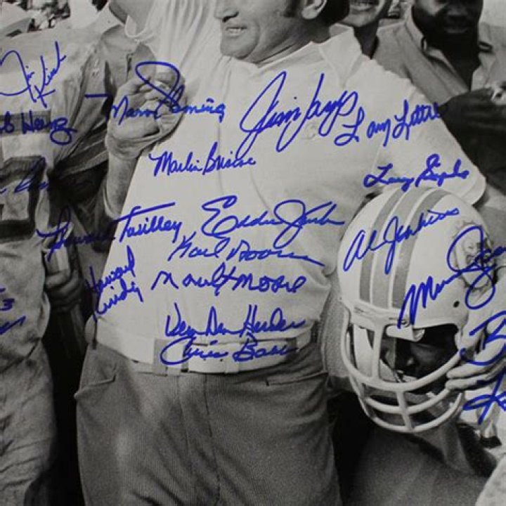 1972 Miami Dolphins Team Signed 16&times;20 Photo Scott Griese 31 Sigs BAS
