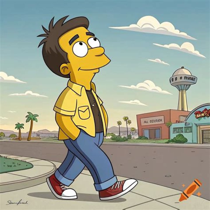 a cartoon character walking across a wooden floor next to a wall with