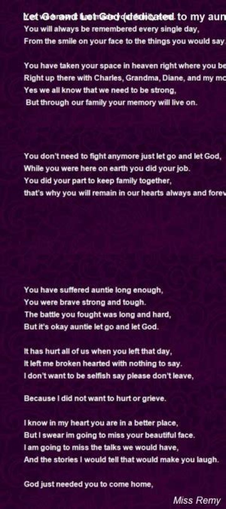 Aunt Passed Away Quotes. QuotesGram