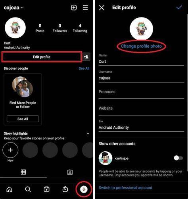 how to change ig profile pic