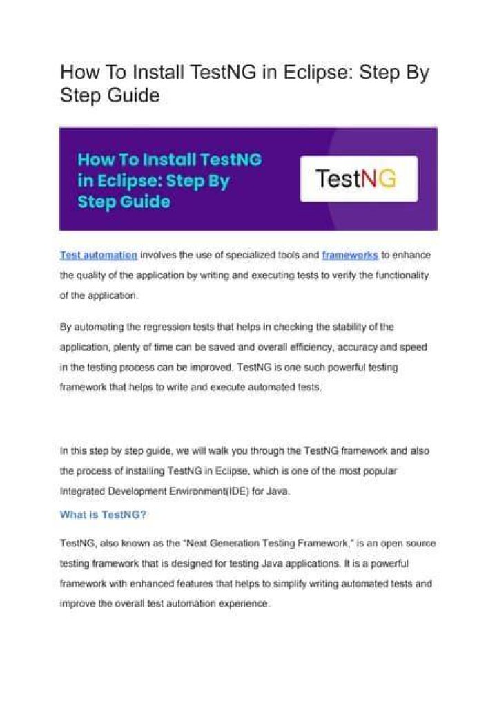 How to install TestNG in Eclipse through Marketplace for Selenium