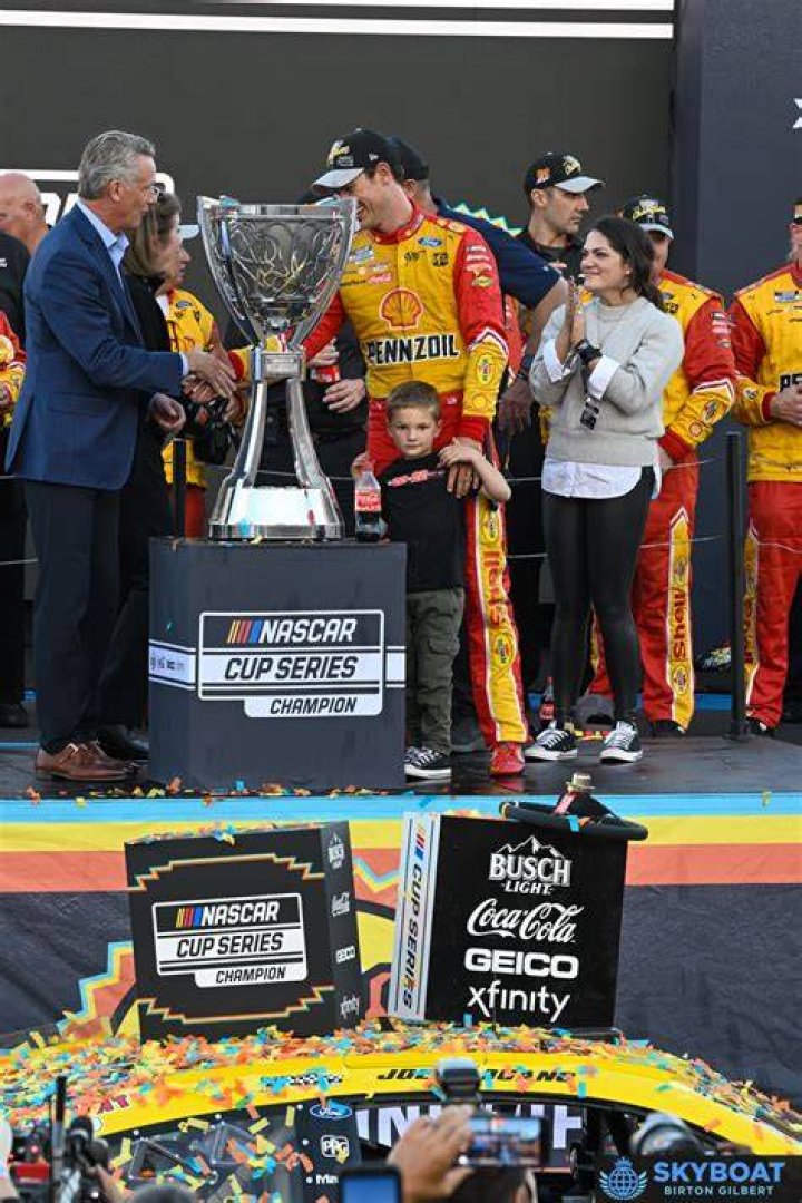 Joey Logano shown with his loving parents, Tom and Deborah Logano. [Joe