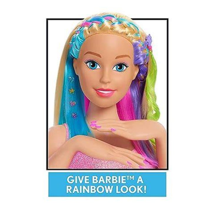 Just Play Barbie Rainbow Sparkle Deluxe Styling Head, Blonde Hair, Kids
