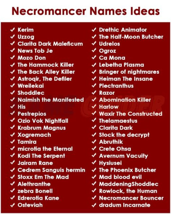 Necromancer Names Guide Examples and Naming Conventions for 5E