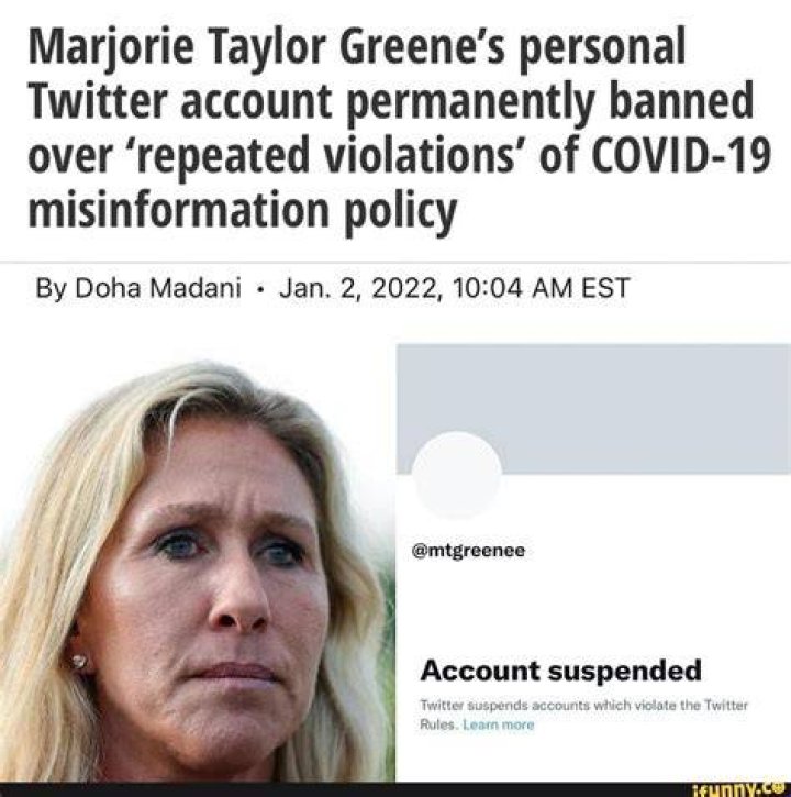 Twitter permanently bans Marjorie Taylor Greene's personal account