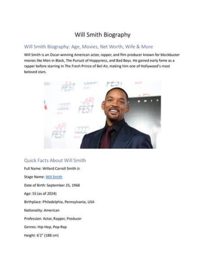 Will Biography, Height & Life Story Super Stars Bio